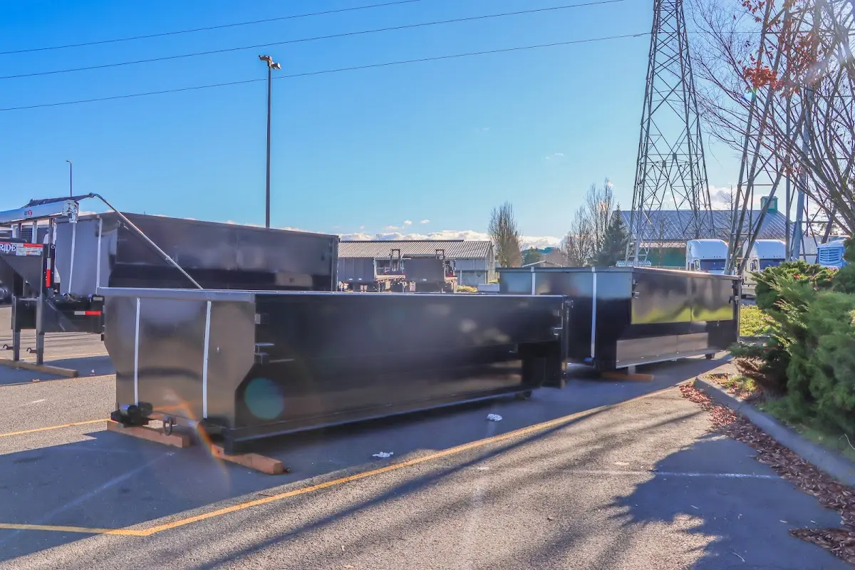 Roll-off dumpster ready for waste disposal at job site for Construction Dumpster Rental in Holland